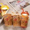 Taza de Té con Leche de Dibujos Animados de Venta Caliente de Comercio Exterior Lámpara de Mesa Lindo Conejo Mascota Mini Luz Nocturna Plegable Tres Niveles con Calcomanías DIY