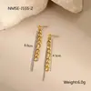 Brincos Longos com Franjas Color Block Personalizados Moda Transfronteiriça Brincos de Aço Inoxidável Estilo Europeu e Americano de Nicho Alto Padrão Joia para Orelha
