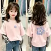 Camiseta de manga larga a rayas para niña, nuevo estilo primavera/otoño, top de cuello redondo moderno para bebés, ropa infantil holgada y casual