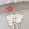 Camiseta de Algodón Suave de Verano para Niños y Niñas, Estilo Coreano, Delgada, con Letras y Sonrisas, Manga Corta, Top Versátil para Bebés, ins