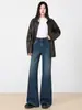Pantalones Rectos Sueltos de Estilo Nuevo para Primavera y Otoño, Personalizados Yi Xiaoxiao, que Aumentan la Altura, Jeans de Moda Versátiles de Cintura Alta con Pedrería