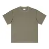 Camiseta Básica Lisa de Algodón Puro Hilo Doble de Alto Gramaje 300g Hombro Caído Cuello Redondo Manga Corta Estilo Americano de Moda Oversize para Hombre para Verano