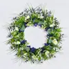 Guirnalda de Plantas Simuladas Transfronteriza Anillo de Hierba Margarita Eucalipto Decoración de Puerta Flor Artificial de Plástico Hierba Acuática Decoración de Boda Colgante