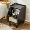 Mesita de Noche Simple Madera Maciza Pequeño Gabinete Almacenamiento Lujo Ligero Dormitorio Mesita de Noche Simple Estilo Nórdico Europeo Moderno Mini