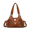 Bolsas de Mujer Transfronterizas 2026 Nuevo Modelo Bolso de Mano para Mujer Cruzado Bolso de Hombro de Gran Capacidad Venta al por Mayor Cuero Lavado Vintage