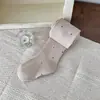 Meias Infantis Retro Estilo Francês de Bolinhas para Primavera e Outono, Fofas e Versáteis, Meias Finas de Alta Elasticidade para Crianças Pequenas, Atacado