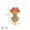 Colgante Guofeng Dios de la Riqueza Ruyi Yuanbao Calabaza con Cuentas Colgante Festivo Cadena Colgante Portátil de Cristal para Muñeca Teléfono Móvil