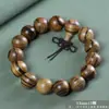 Pulsera de Cuentas de Buda de Madera de Águila Vietnamita 2.0 Patrón Piel de Tigre Pulsera Unisex 108 Cuentas Cuadradas Accesorio Joyería Cuentas de Oración Adorno