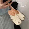 Pantuflas de Piel de Vaca Estilo Coreano para Usar en Exteriores para Verano 2023 Nuevo Estilo Piel Suave Cabeza de Piel Medias Pantuflas Sandalias Planas Cómodas para Mujer Combinan con Todo