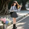 Conjunto de Otoño para Niñas 2026 Nuevo Dulce Estilo Universitario Coreano Chaleco Camisa Falda Plisada JK Conjunto de Tres Piezas