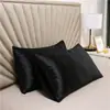 Funda de almohada de seda de color liso para exportación transfronteriza, Funda de almohada de imitación de seda satinada, Funda de almohada de seda helada, Funda de almohada de satén