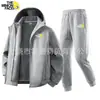Conjunto de Forro Polar Casual con Capucha para Hombre Otoño e Invierno Nuevo de Moda Suelto Cómodo Chaqueta y Pantalones Conjunto de Dos Piezas