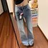 Calça jeans flare azul claro feminina, nova coleção outono 2026, cintura alta, modelagem que afina, adequada para baixinhas, corte solto, não aperta nas pernas