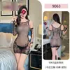 Lingerie sexy, peça única, traje de rede sem tirar, desejo puro, sexy e sedutor, meias de rede com abertura no entrepernas, uniforme, conjunto de meias pretas de peça única