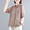 Novo Estilo Coreano Plus Size Cobertura da Carne Conjunto de Duas Peças Estampado Vintage Casual Moda Algodão Linho Terno Verão Mulheres