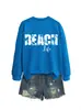 Vida na Praia Amazon Ebay Site Independente Moletom Feminino da Moda e Divertido com Gola Redonda e Manga Longa Outono e Inverno
