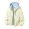 Venta al por mayor transfronteriza de chaquetas nuevas de bloques de color para hombre y mujer, chaquetas con capucha para exteriores de primavera y otoño, prendas de abrigo casuales para hombre