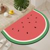 Alfombra de Piso con Patrón de Frutas Semicircular Alfombrilla para Pies Absorbente de Agua Secado Rápido Antideslizante Resistente al Desgaste Alfombrilla para Pies Alfombrilla para Puerta de Baño Alfombra de Entrada
