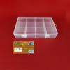 Caja de almacenamiento con clasificación de múltiples rejillas para piezas de joyería, transparente, de 12 rejillas, para almacenamiento y acabado, y embalaje de componentes.
