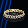 Pulsera de Cadena Cubana para Hombre Moderna Hip Hop Pareja Plata de Ley Simple Moda Marca de Tendencia Europea y Americana Incrustada con Diamantes Completos Joyería de Industria Pesada