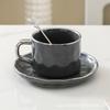 Taza de café de lujo pequeña estilo europeo con borde dorado, taza de cerámica para el hogar y juego de platillo, taza y platillo para té de la tarde, cuchara, taza para agua, taza para té de flores