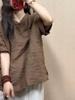 2026 Moda Verão Feminina Plus Size Nova Vintage Artística Casual Slimming Cor Sólida Top Fino