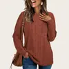 Camiseta de Manga Longa com Gola Redonda, Listras Caneladas, Bolso em Patch de Cor Pura, Pincelada - Estação Outono/Inverno 2024 - Estação Independente Europeia e Americana da Amazon - Novo Produto Transfronteiriço