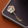 Broche Estilo Chinês Qianli Jiangshan para Mulheres, Acessórios de Terno de Alto Padrão, Pin de Esmalte, Elegante, Sofisticado, Corsage Anti-Exposição