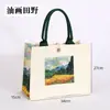 Bolsa de Lino, Bolsa Tote Patchwork de Algodón y Lino, Bolsa de Lona, Bolsa de Compras, Bolso de Hombro de Moda para Estudiantes, DIY