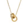 Collar de Cadena Clavicular de Acero de Titanio con Doble Anillo Colgante de Tendencia Personalizado Estilo Coreano, Estilo Minimalista, Personalizado para Damas con Circonita Incrustada, Joyería