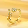 Estilo coreano anel feminino estilo coreano estilo floresta estilo pequeno fresco árvore folha abertura ajustável dedo indicador anel cyber celebridade pulseira