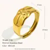 Moda Transfronteriza Europea y Americana Elegante Simple Versátil Acero Inoxidable Chapado en Oro de 18K Estrella Polar Anillo Abierto para Mujer Nicho