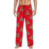 Pantalones de pijama de algodón imitación con estampado 3D, europeos y americanos, transfronterizos, casuales para el hogar, para hombre y mujer, con cordón, bolsillo lateral con solapa, pantalones para el hogar, pantalones