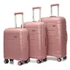 Conjunto de 3 Malas de Viagem Transfronteiriças em Material PP Rodas Universais Silenciosas Malas de Rodinha Grande Capacidade Mala de Embarque com Painel de Senha Mala