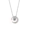 Collar de Pluma de Plata de Ley 925 Estilo Coreano Diseño Ins Corazón Dinámico Colgante Microincrustado de Circonita Cadena para Clavícula de Amistad