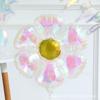 Globo de película de aluminio con forma de mariposa grande, transparente, colorido, con degradado de margarita y corazón de melocotón, mariposa mágica, para cumpleaños y baby shower