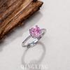 Anillo Ajustable Moda Sofisticado Corte Rosa Milenial con Diamante Rosa de Lujo Ligero y Circonita Violeta para Mujer
