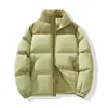 Jaqueta de Lã Grossa de Inverno Nova Marca Tendência Casaco Nova Jaqueta Puffer Color Block Gola Alta Estilo Curto Casal Casual Masculino