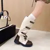 Botas de Cowboy Ocidentais Patchwork com Sola Grossa Retrô Femininas 2026 Verão Novo Botas Martin para Viagem Montanhismo Botas de Cano Médio Emagrecedoras