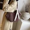 Bolsa de ombro xadrez de tecido da moda outono 2025, bolsa feminina casual de alta qualidade para deslocamento