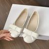 Zapatos de Salón Bajos Lindos Estilo Francés para Mujer, Nuevo Modelo 2026, Zapatos Planos Tipo Bailarina sin Cordones de Punta Redonda con Moño