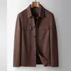 Chaqueta para Hombre 2026 Otoño/Invierno Solapa Estilo Ropa de Trabajo Punto Lana Lujo Juvenil Casual de Negocios Estilo Old Money Abrigo