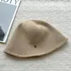 Novo chapéu de pescador com aba pequena e borda enrolada para mulheres, chapéu de tricô casual para outono e inverno, macio, dobrável, com copa redonda, versátil e quente