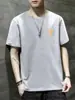 Estilo Coreano 2024 Verano Nuevo Camiseta de Manga Corta para Hombre Estudiante Top de Moda Media Manga Holgada Media Manga