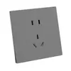 Painel de Tomada e Interruptor Cinza Elétrico Internacional Ultrafino para Uso Doméstico, Instalação Embutida, Tipo 86, Interruptor Simples/Duplo, Multi-Controle, Núcleo de Cerâmica, Cinco Furos