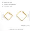 Aretes Cuadrados de Acero Inoxidable de Moda Europea y Americana, Elegantes y Versátiles, Aretes Geométricos de Acero de Titanio de Lujo Ligero para Mujer, En Stock