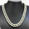 Popular Europeu e Americano 15mm Losango Três Fileiras Diamante Diamante Completo Cabeça Liga Colar Masculino Corrente Cubana Hip-Hop Transfronteiriça Masculina