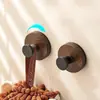 Gancho perilla ventosa patrón nogal, estante de almacenamiento giratorio de pared para cocina del hogar, estante de almacenamiento sin perforación