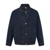 Chaqueta de mezclilla holgada para hombre, estilo marca de moda high street, patchwork dividido informal de trabajo, chaqueta con cuello de solapa, botones y cremallera