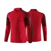 Conjunto de Chándal de Fútbol con Media Cremallera Otoño e Invierno, Uniforme de Aspecto Liso de Manga Larga, Ropa Deportiva de Punto Personalizable